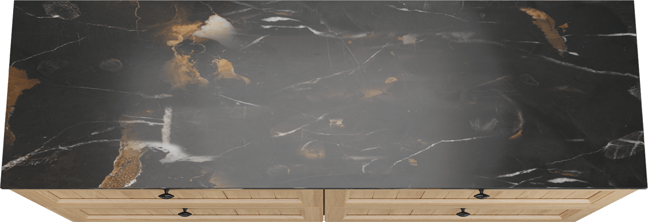 Balmani Lemon staand badkamermeubel 180 x 55 cm, fineer natuur eik met Stretto enkel of dubbel tablet in portoro gold