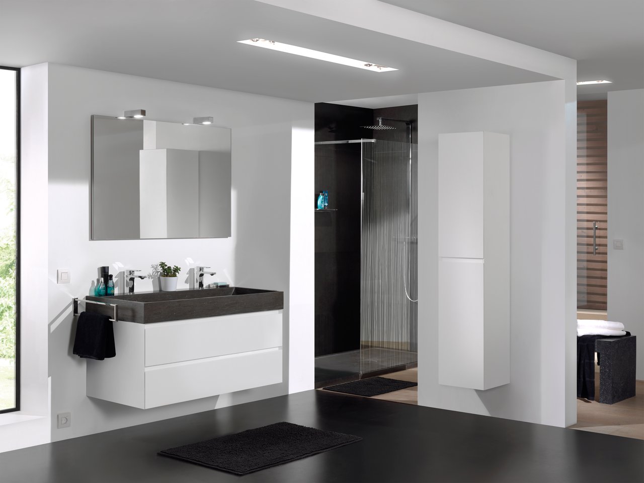 Balmani Mitra meuble sous-lavabo suspendu 120 x 55 cm blanc mat 2 tiroirs