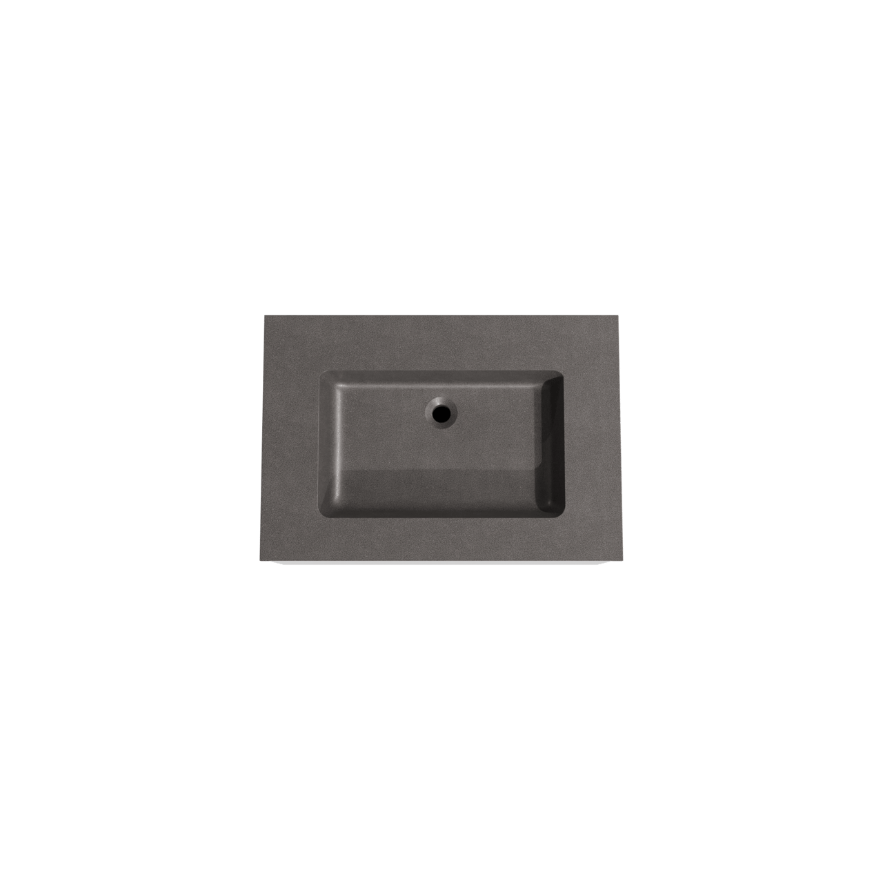 Storke Edge meuble salle de bains suspendu 75 x 52 cm blanc mat avec Scuro plan simple en quartz noir mat