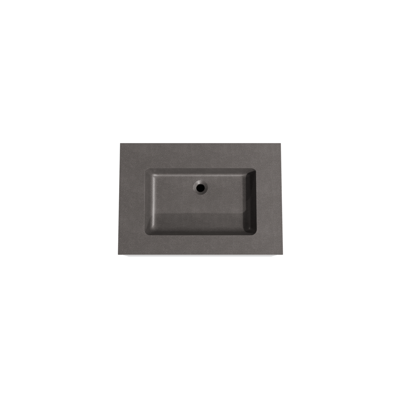 Storke Edge hängendes Möbelstück Set: 75 x 52 cm, Weiß matt, mit Scuro Einzelwaschtisch, Quarz Schwarz matt