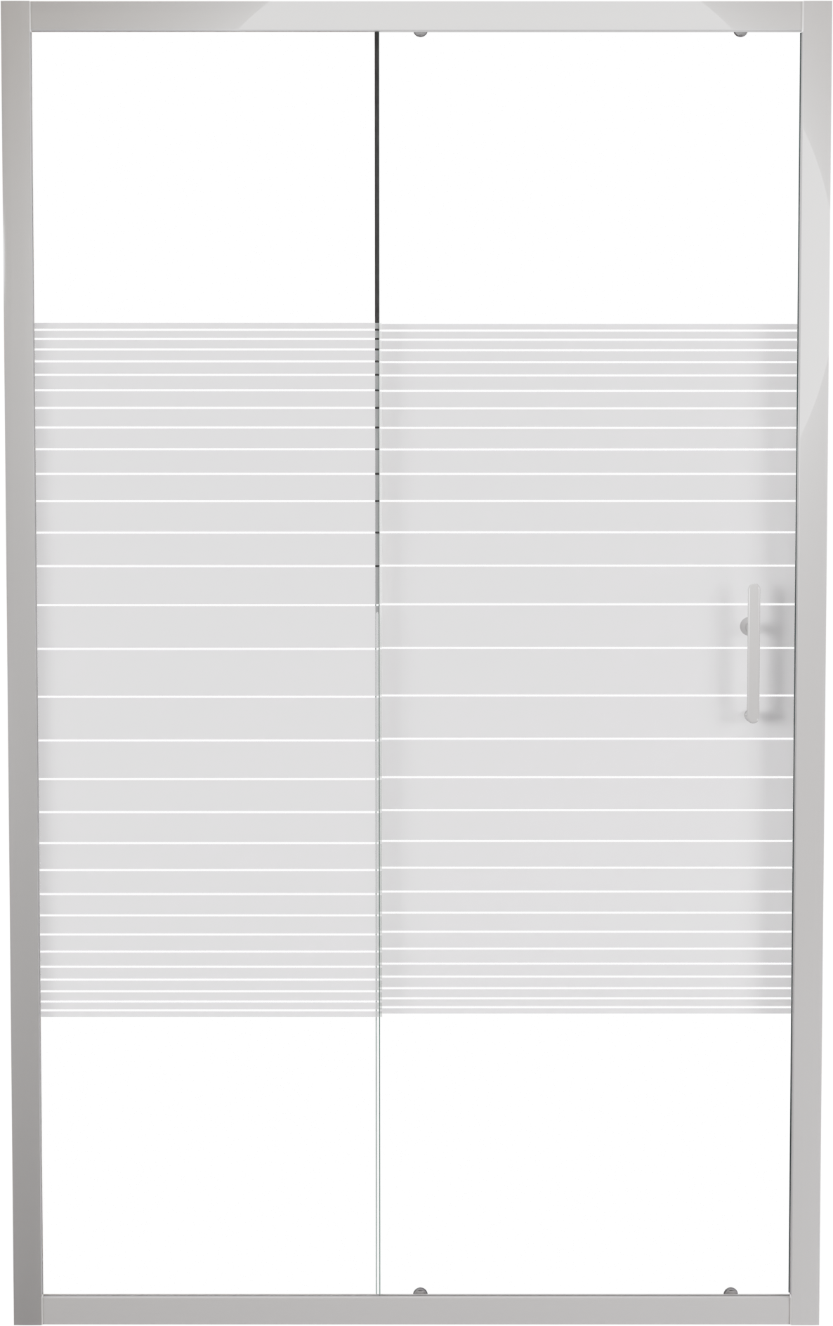 SanyOne Anton Dusche Schiebetür 120 cm x 190 cm Gestreift Glas glänzend Weiß Profil