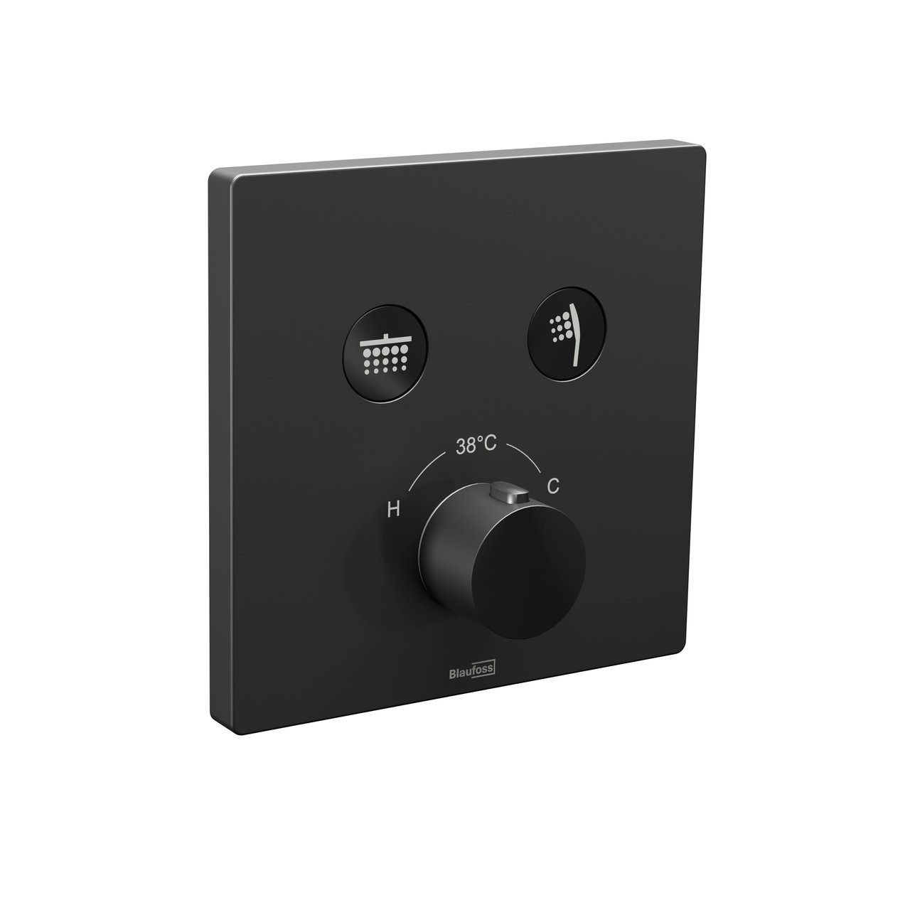 Blaufoss Smartbox Switch-line thermostatische kraan Inbouw regendoucheset met regendouchekop Ø30cm Mat Zwart