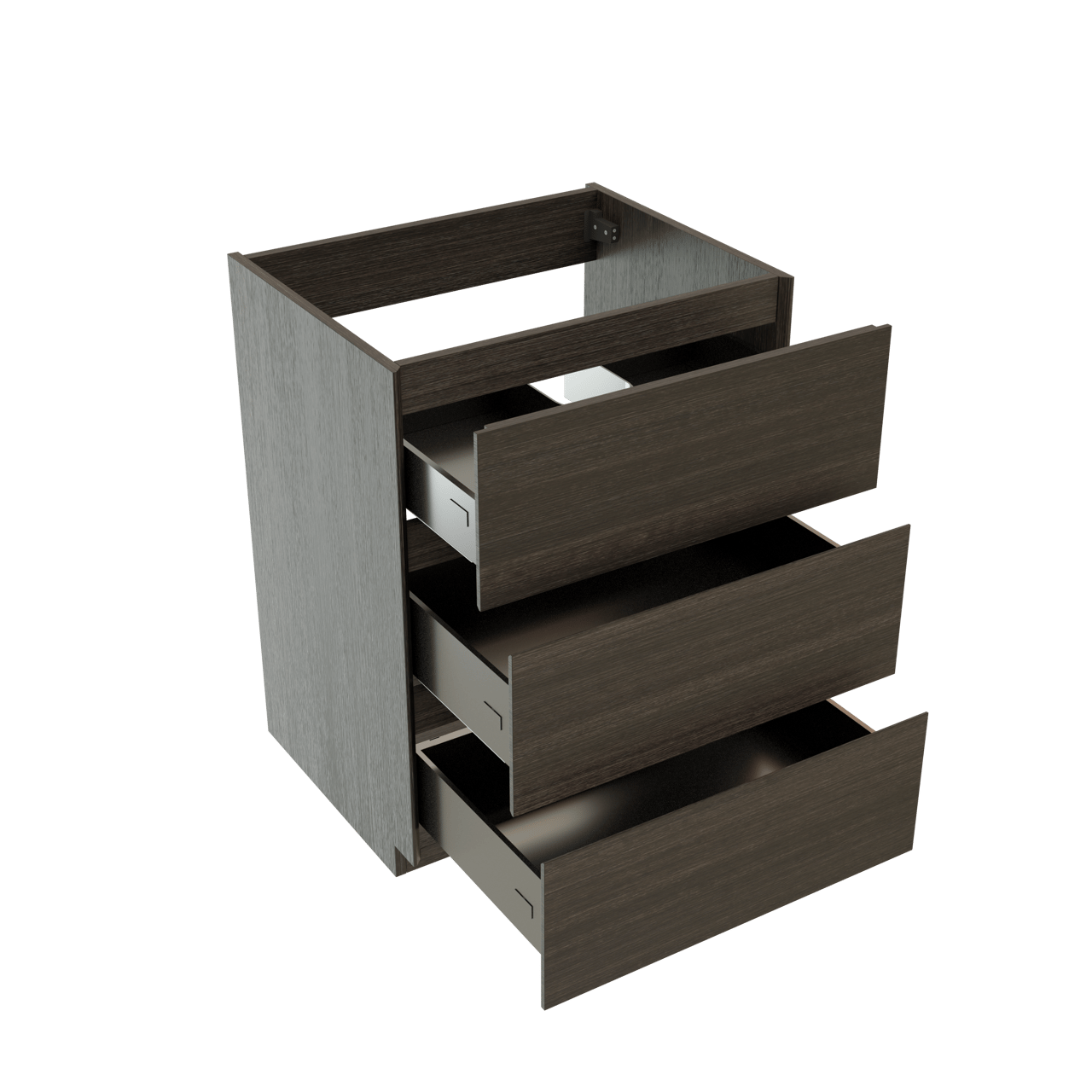 Storke Edge staande wastafelonderkast 65 x 52 cm donkere eiken 3 lades