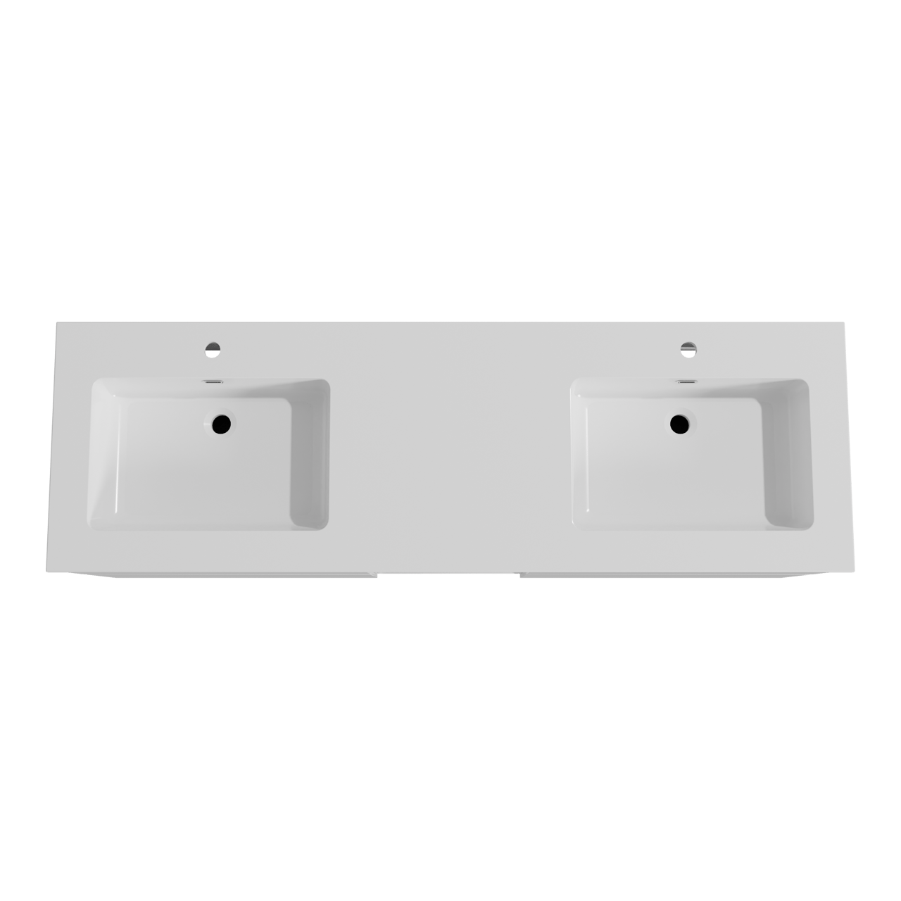 Storke Edge zwevend badmeubel 165 x 52 cm hoogglans wit met Diva dubbele wastafel in composietmarmer hoogglans wit