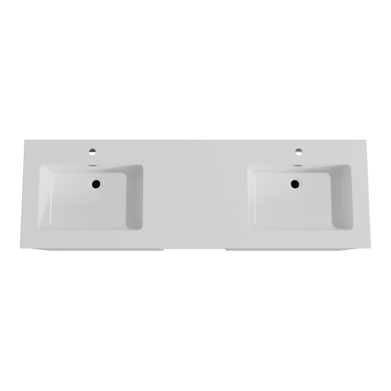 Storke Edge zwevend badmeubel 165 x 52 cm hoogglans wit met Diva dubbele wastafel in composietmarmer hoogglans wit