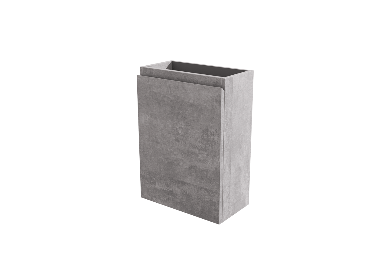 Linie Lado meuble wc suspendu 40 x 22 cm béton gris foncé avec Vano lavabo en marbre composite brillant