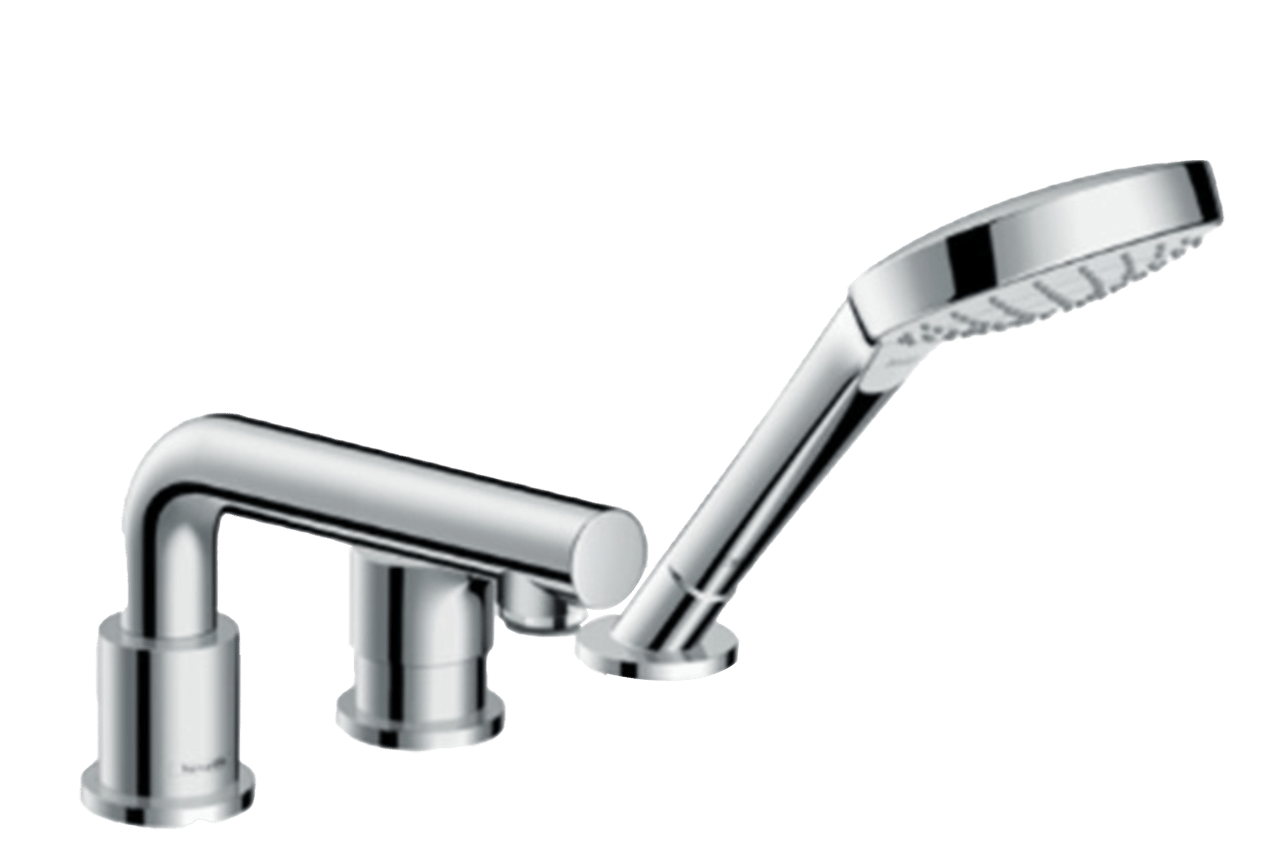 Hansgrohe Talis S 3-gats badrandkraan met douchekop Glanzend Chroom