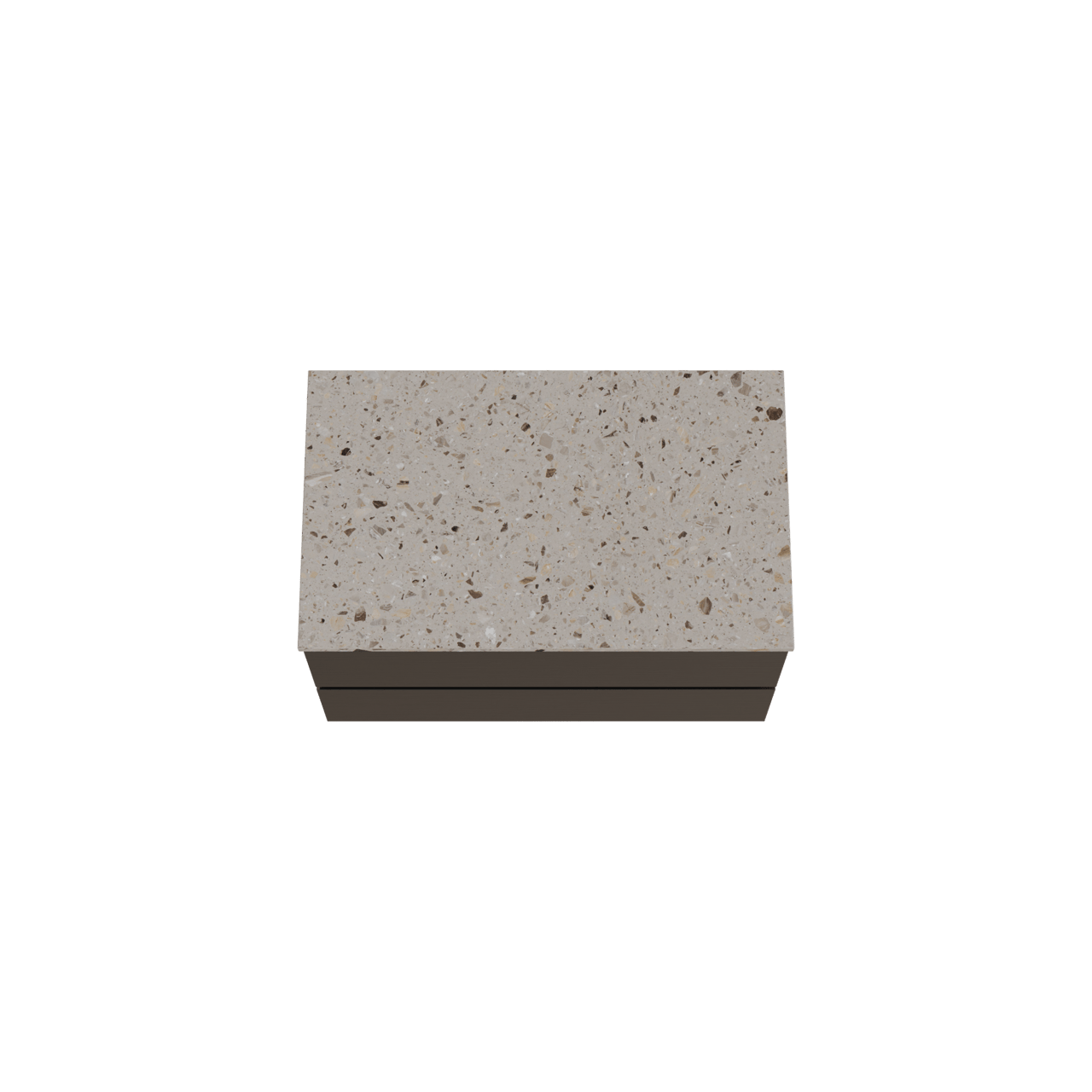 Balmani Lucida meuble salle de bains suspendu 90 x 55 cm chêne noir avec Stretto tablette simple en terrazzo greige terrazzo