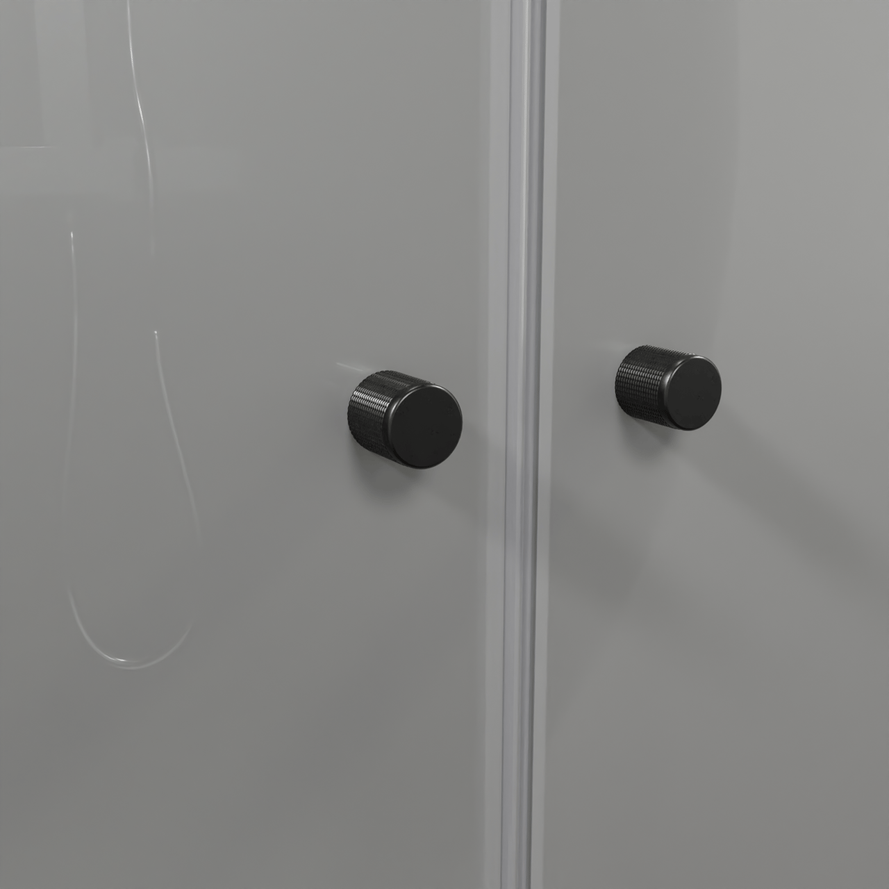 Luca Varess Kuresa douche pendeldeur 100 x 200 cm helder glas met matte strook mat zwart profiel