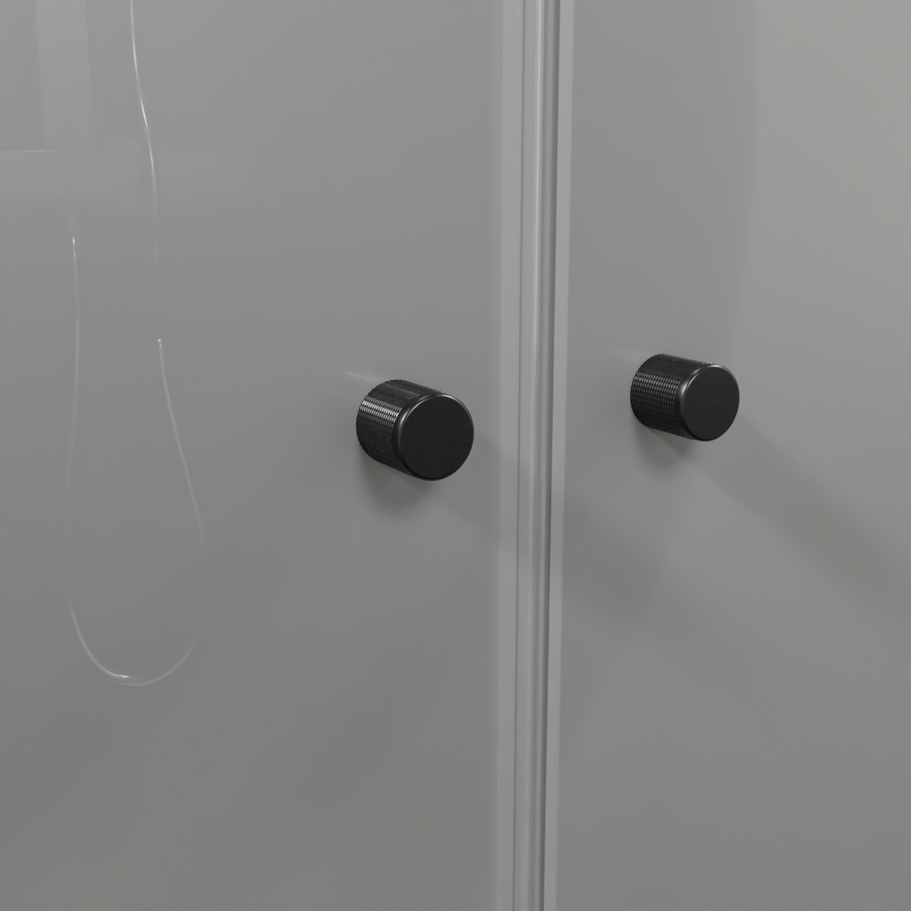 Luca Varess Kuresa porte battante 100 x 200 cm verre transparent avec bande mate profil noir mat