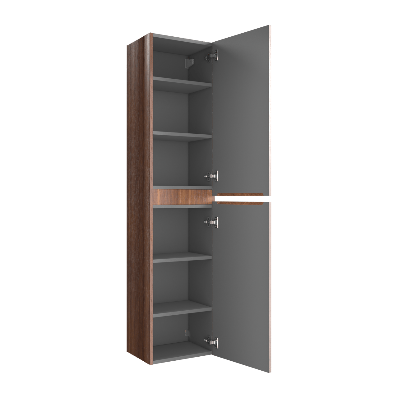 Storke Ribs zwevende badkamerkast notelaar 40 x 30 x 170 cm