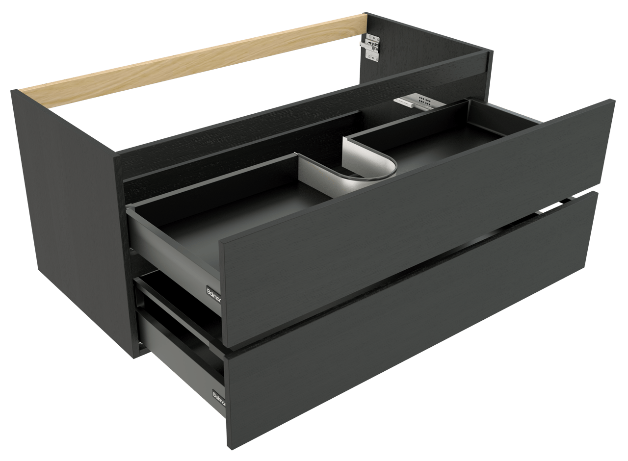 Balmani Lucida meuble sous-lavabo suspendu 120 x 55 cm chêne noir 2 tiroirs