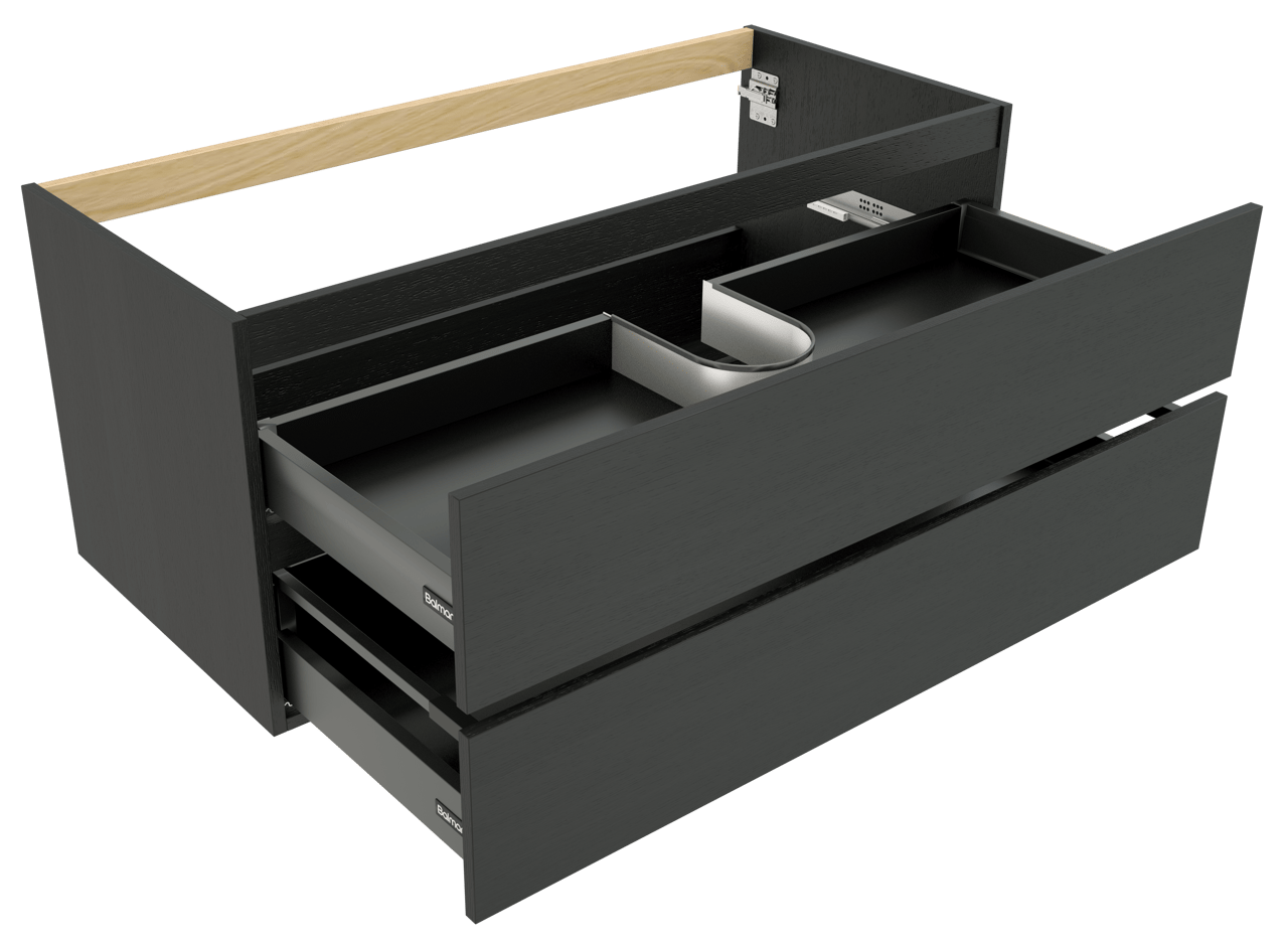 Balmani Lucida zwevende wastafelonderkast 120 x 55 cm zwarte eik 2 lades