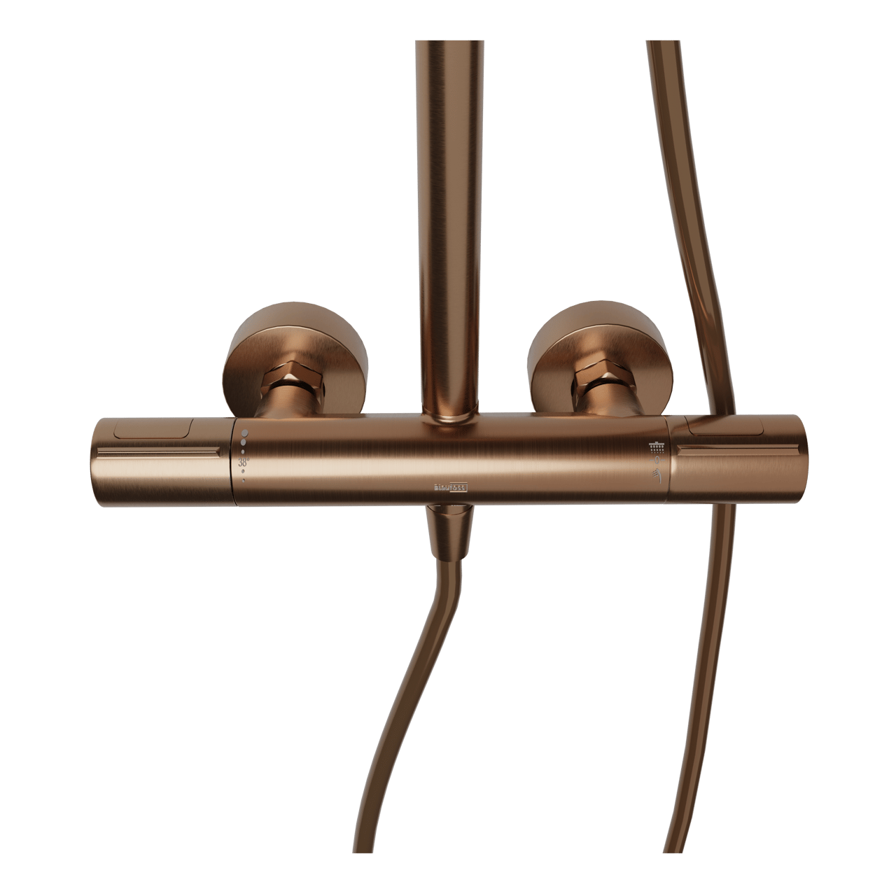 Blaufoss Nola 300 colonne de douche de pluie robinet thermostatique Brushed Rosegold