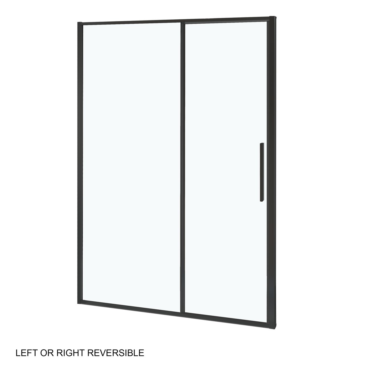 Luca Varess Morano paroi de douche avec porte pivotante et 2 parois latéraux fixes 90 x 120 cm verre transparent profil noir mat - porte