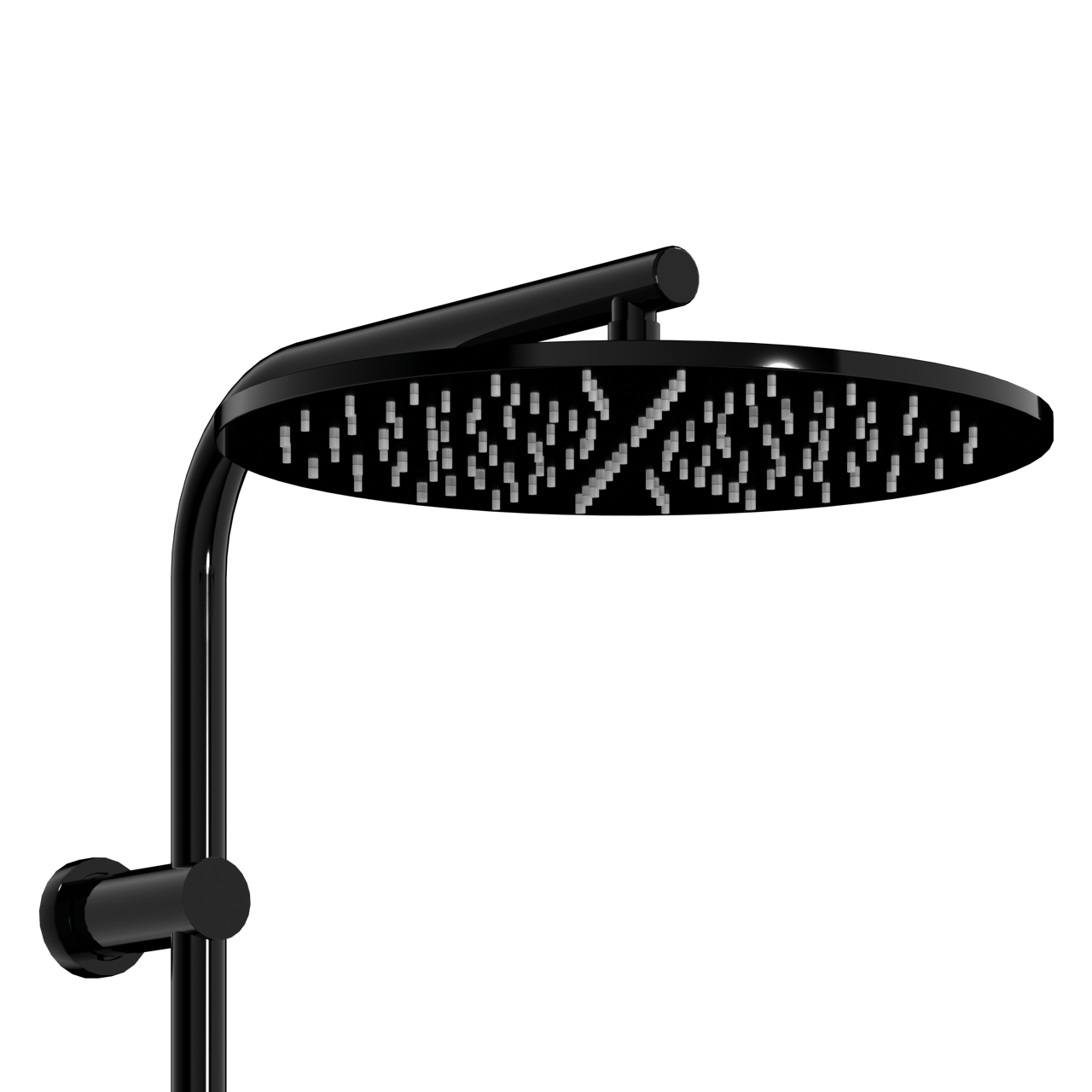 Blaufoss Round 300 colonne de douche de pluie robinet thermostatique Noir Brillant