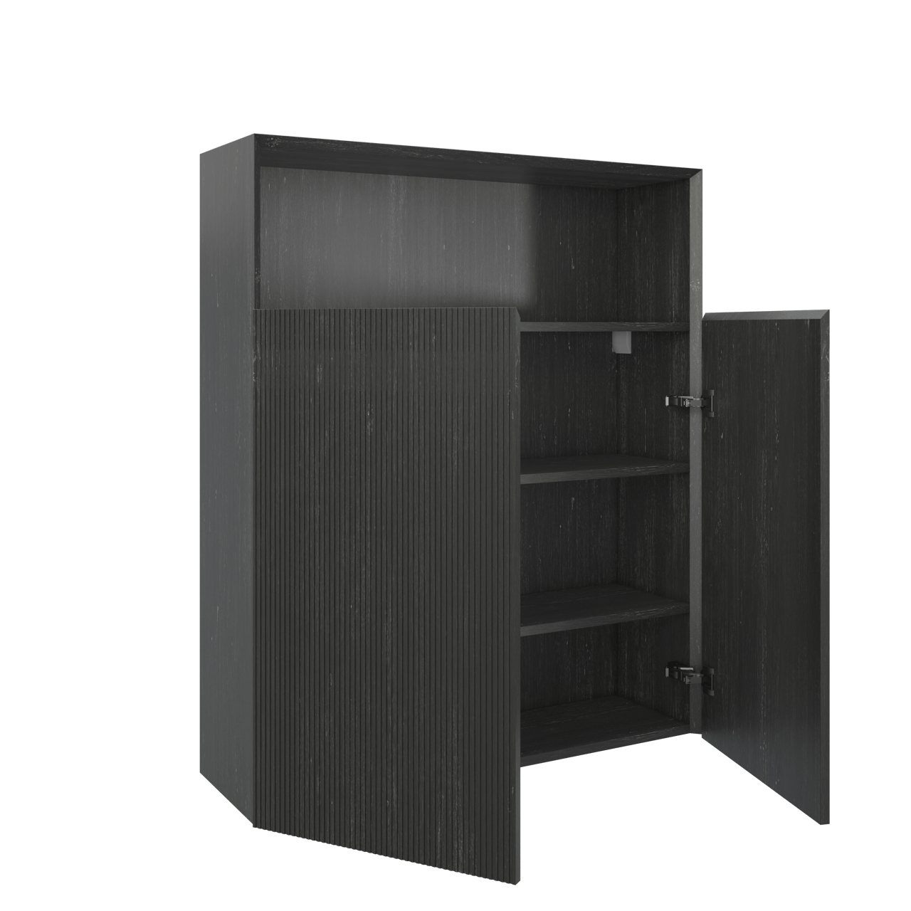 Balmani Fila Badhochschrank: Hängend, Eiche Schwarz, Furnierholz, 100 x 30 x 120 cm