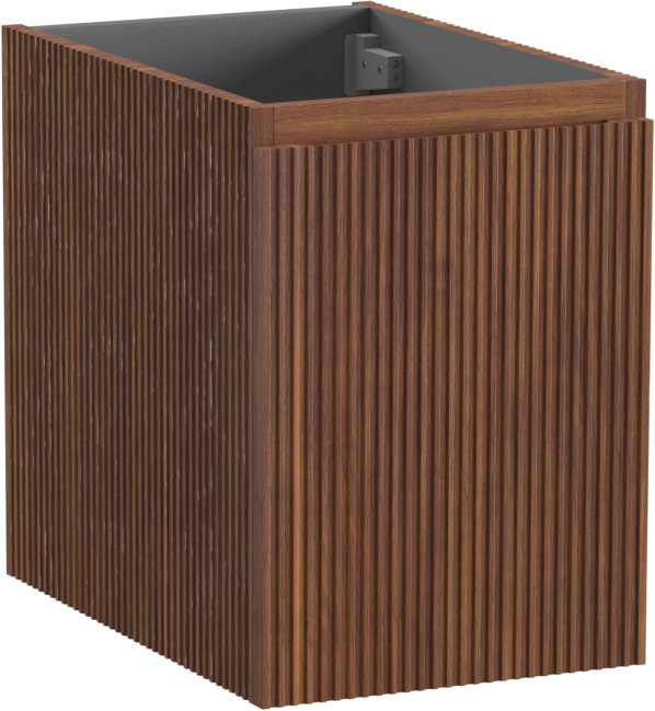 Storke Ribs hängender Waschbeckenunterschrank: 35 x 52 cm, Nussbaum