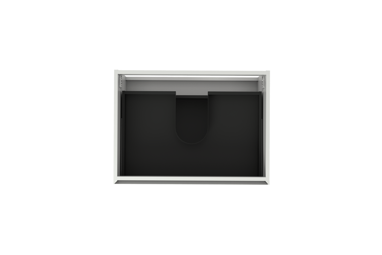 Balmani Mitra hängender Waschbeckenunterschrank: 75 x 55 cm, Weiß matt, 2 Schubladen