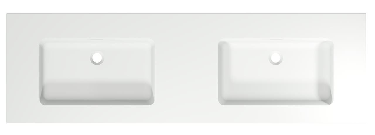 Storke Mata dubbele wastafel matte solid surface 170 x 52 cm