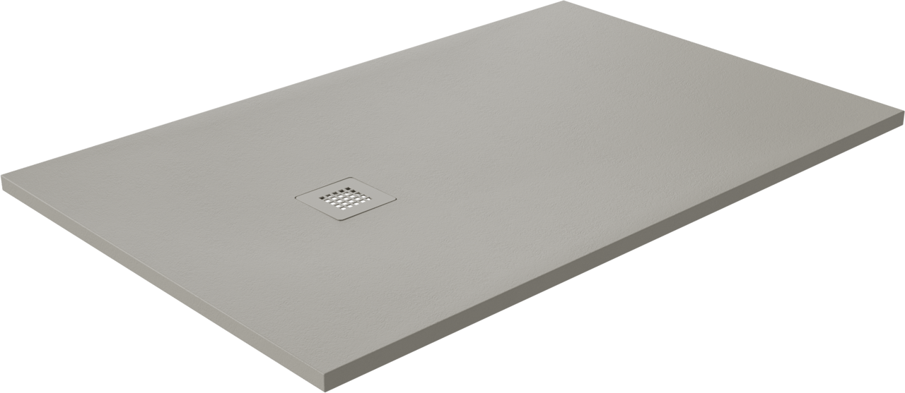 Luca Varess Classy receveur de douche 140 x 90 cm marbre composite gris clair mat structure rock