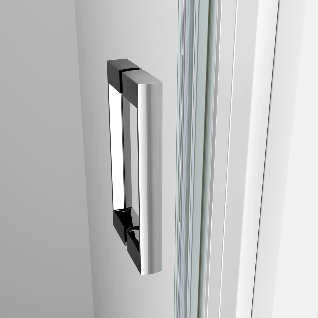 Luca Varess Vidor porte pivotante 80 x 190 cm verre transparent profil chrome brillant