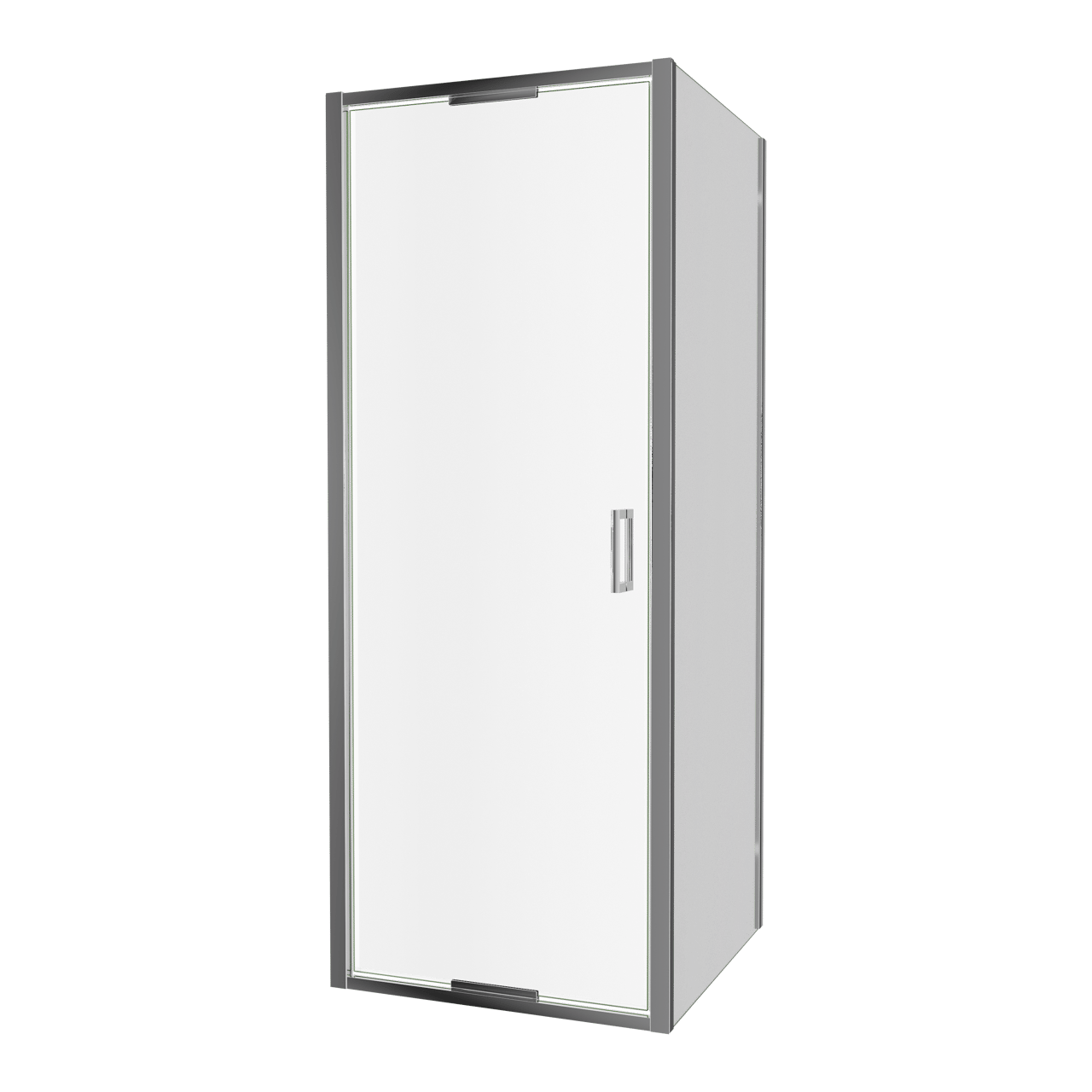 Luca Varess Vidor In paroi de douche avec porte pivotante et paroi latérale fixe 80 x 80 cm verre transparent profil chrome brillant