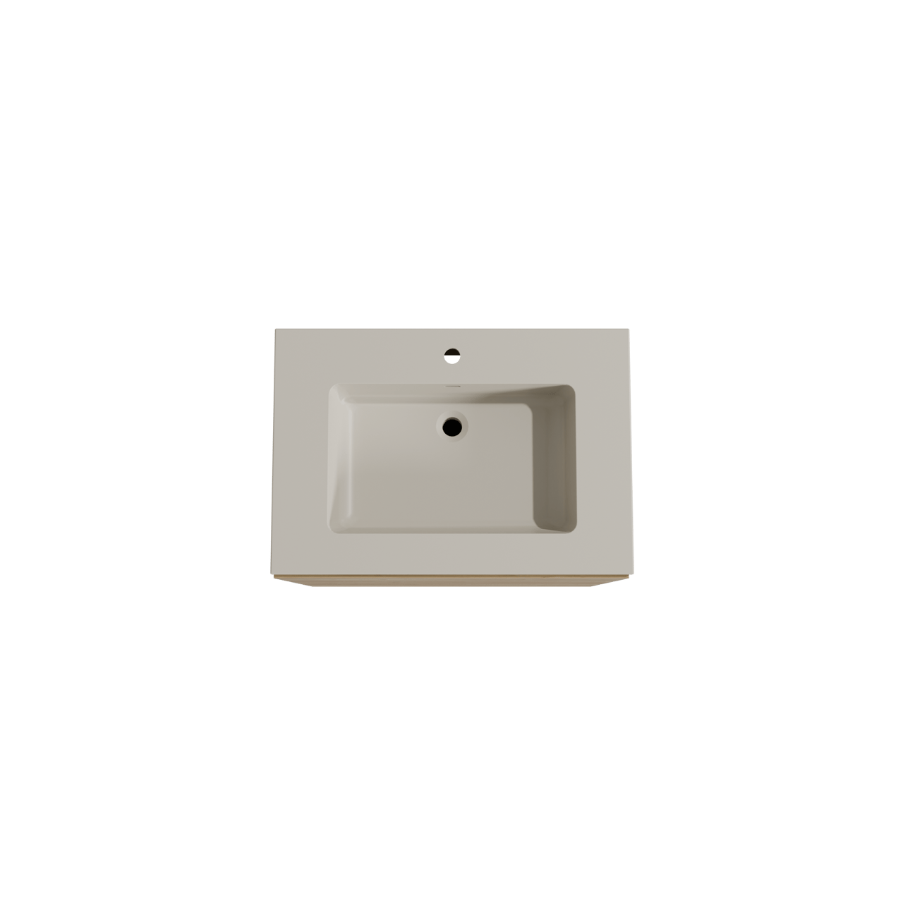 Storke Edge staand badkamermeubel 75 x 52 cm ruwe eik met Diva enkele wastafel in top solid zijdegrijs