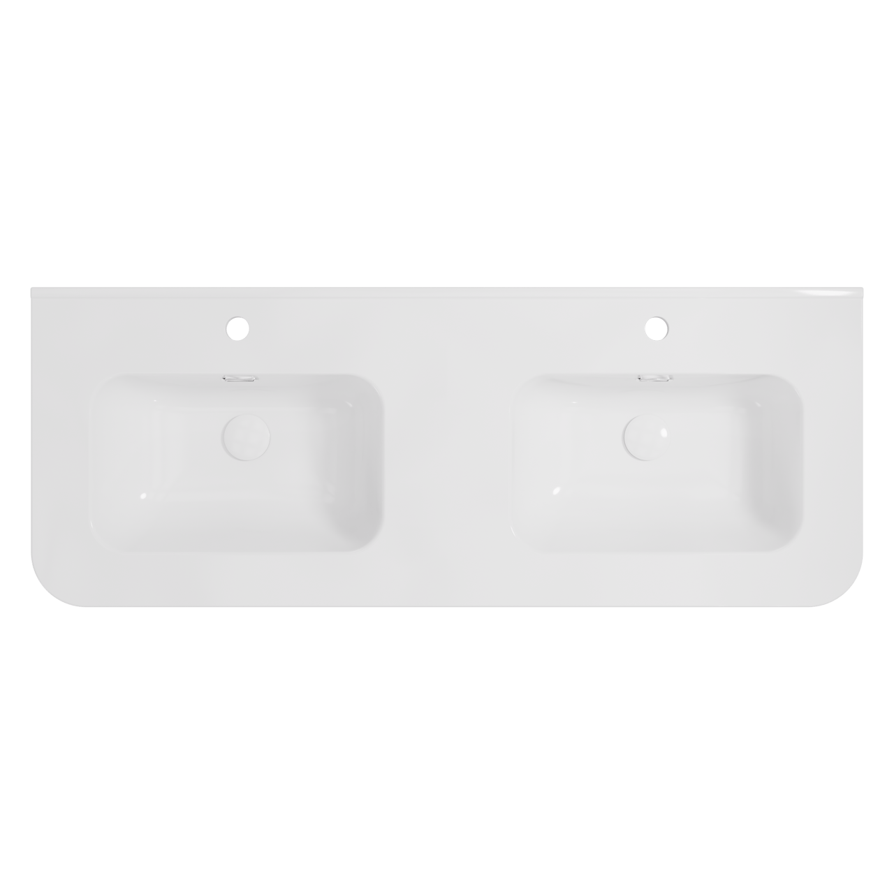 Storke Kera Soft dubbele wastafel Glanzend Witte porselein 120 x 46 cm