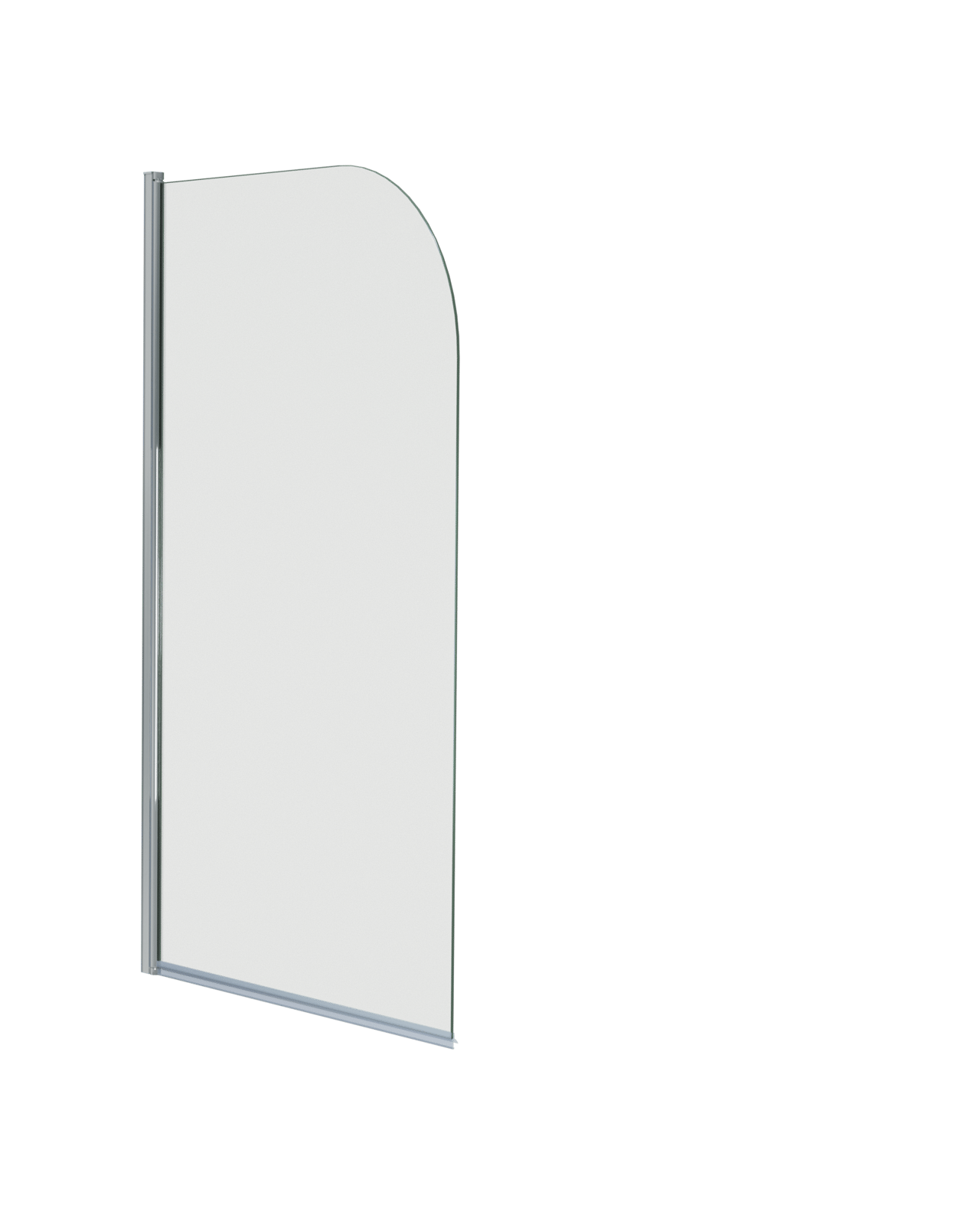 Linie Milos enkele badwand 85 cm met glanzend chroom profiel