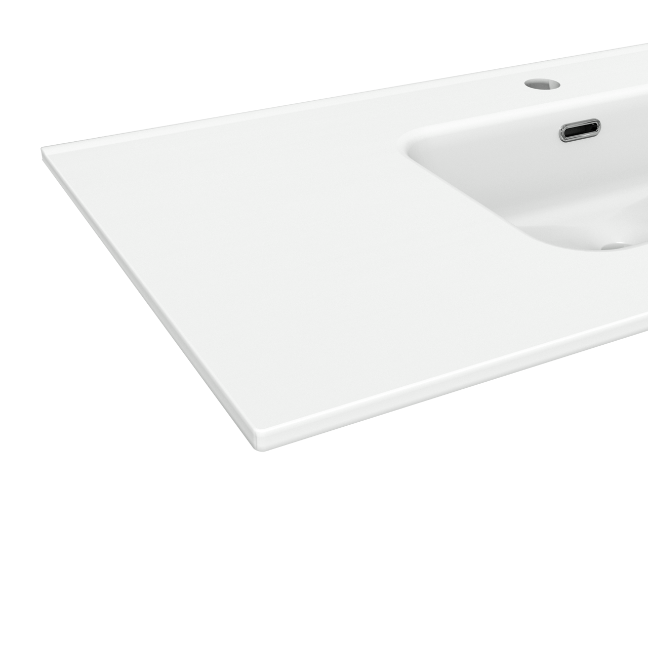 Linie Baro enkele wastafel mat witte porselein 100 x 46 cm