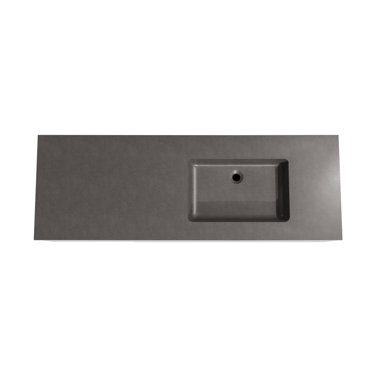 Storke Edge zwevend badkamermeubel 150 x 52 cm mat wit met Scuro asymmetrisch rechtse wastafel in kwarts mat zwart