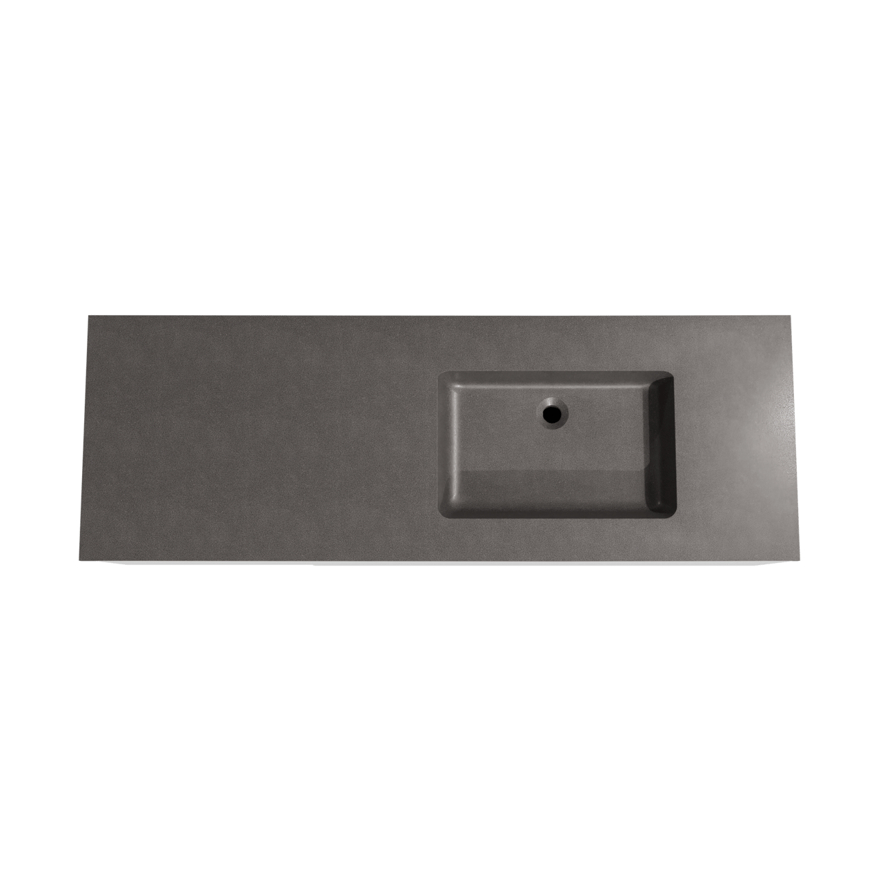 Storke Edge meuble salle de bains suspendu 150 x 52 cm blanc mat avec Scuro vasque asymétrique droite en quartz noir mat