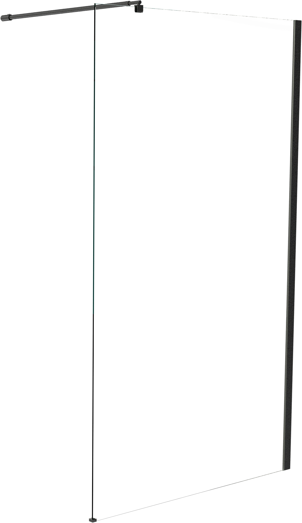 Linie Walk-In douche à l'italienne 100 x 200 cm verre transparent profil noir mat