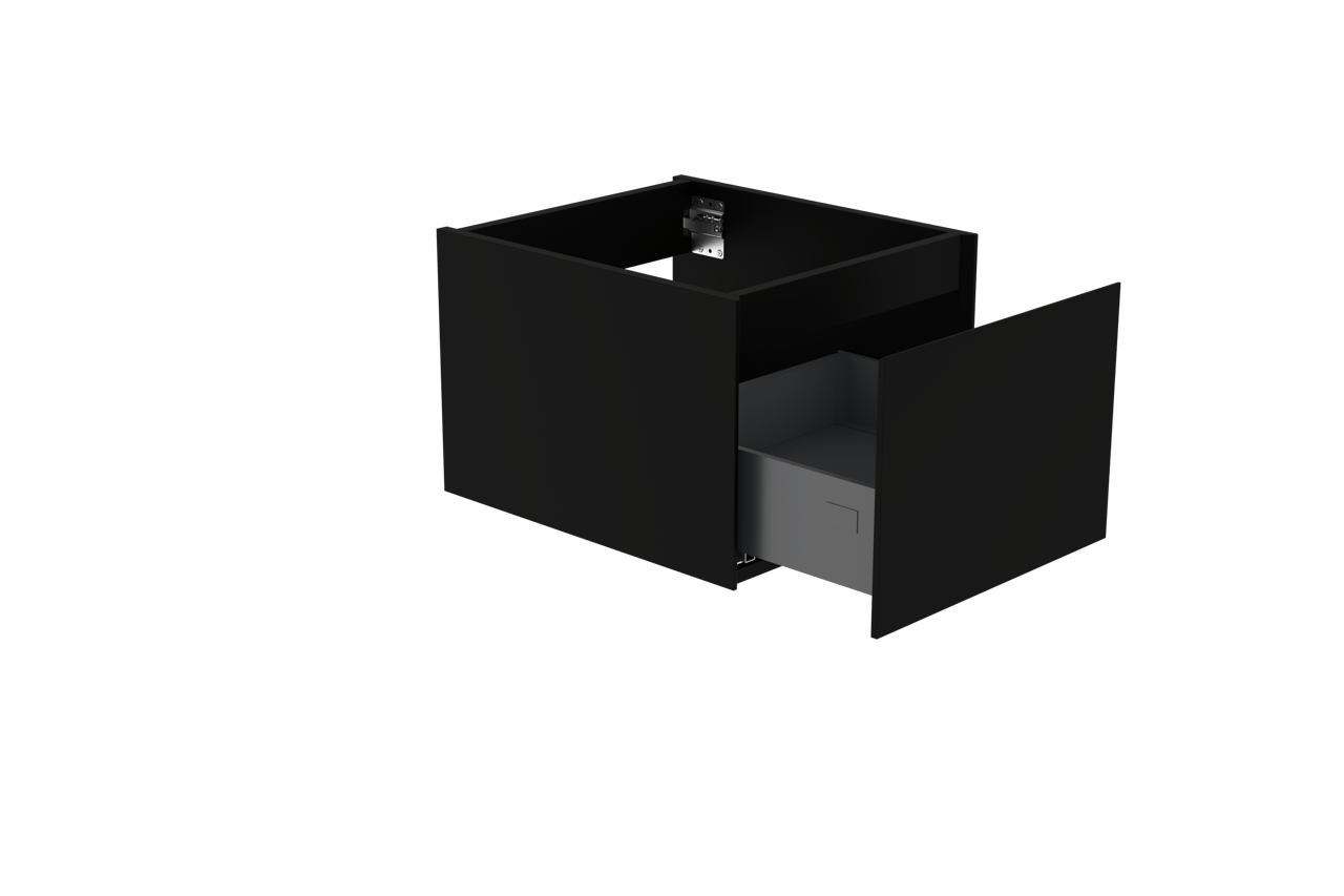 Storke Edge zwevende wastafelonderkast 45 x 52 cm mat zwart 1 lade