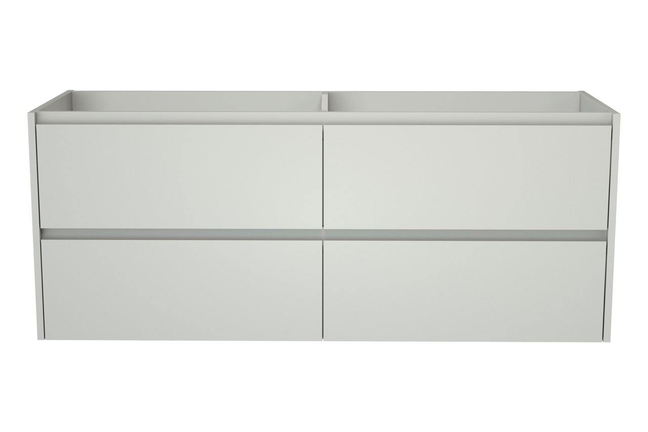 Storke Seda hängender Waschbeckenunterschrank: 150 x 52 cm, Weiß matt, 4 Schubladen