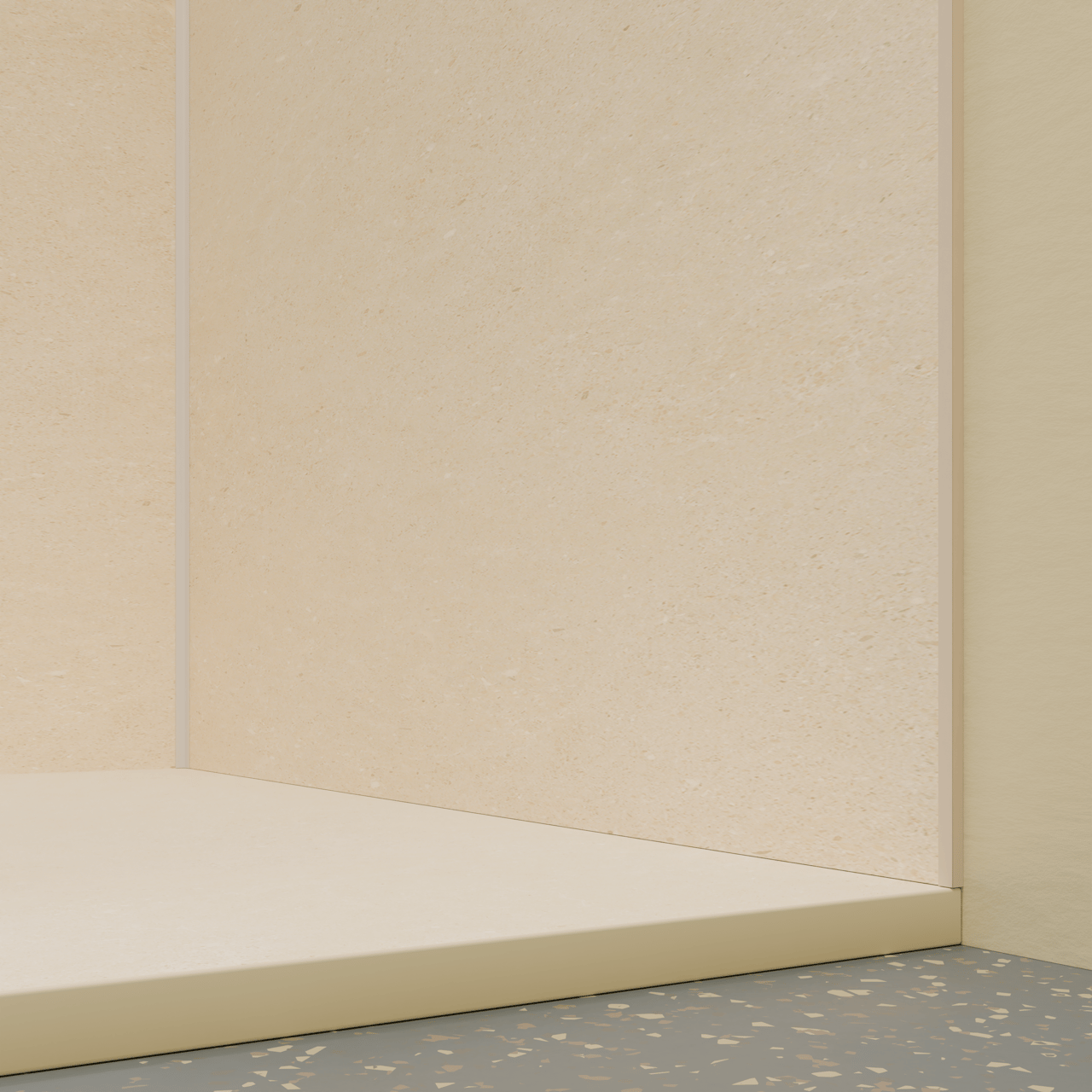 Luca Varess Suite douchebak 120 x 90 cm composietmarmer Dizzy Cream 