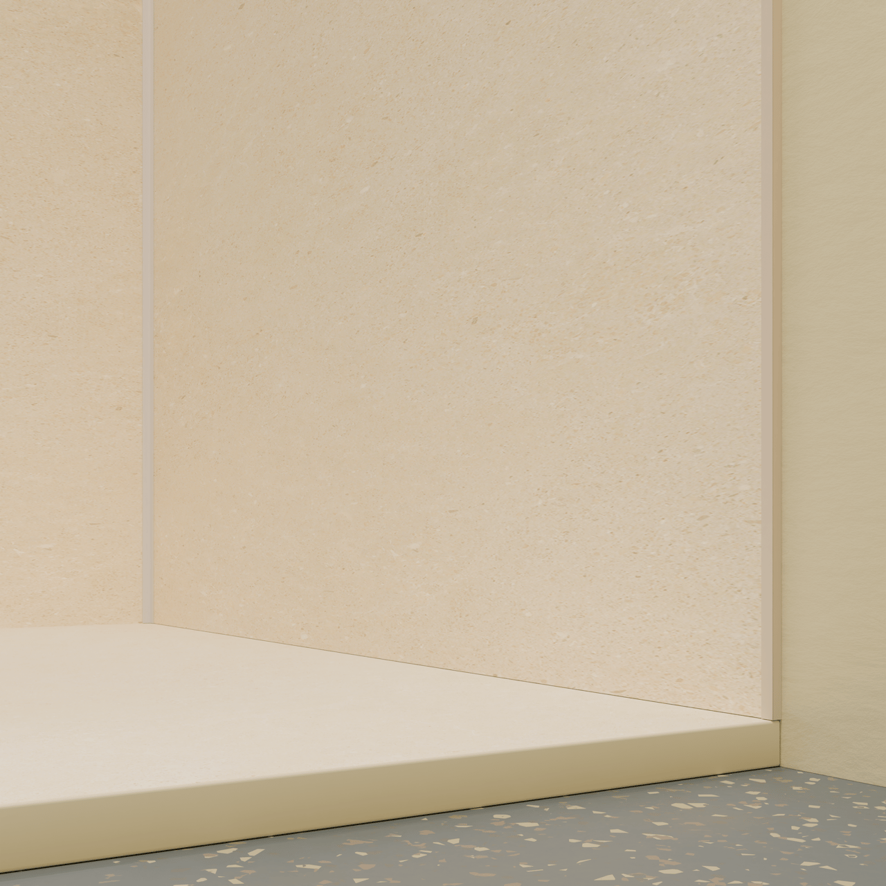 Luca Varess Suite douchebak 120 x 90 cm composietmarmer Dizzy Cream 