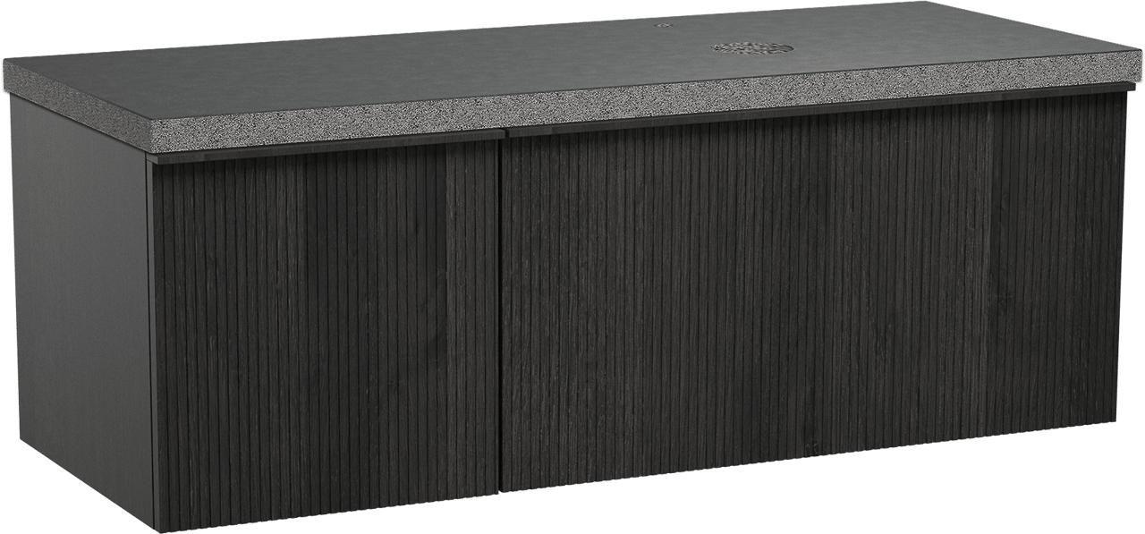 Balmani Forma Badmöbel Set mit Rock Waschtischplatte für Aufsatzwaschbecken