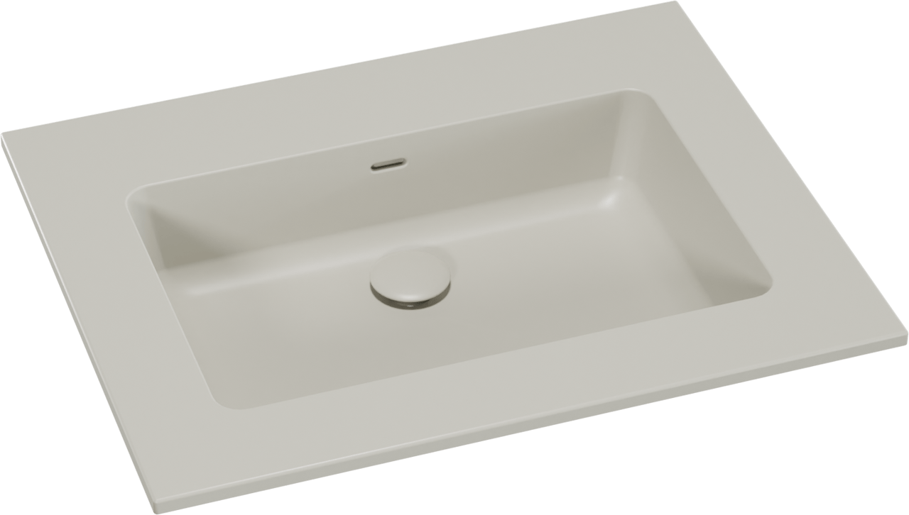 Storke Diva Einzelwaschtisch matt seidengrau Top Solid Seidengrau Matt 65 x 52 cm