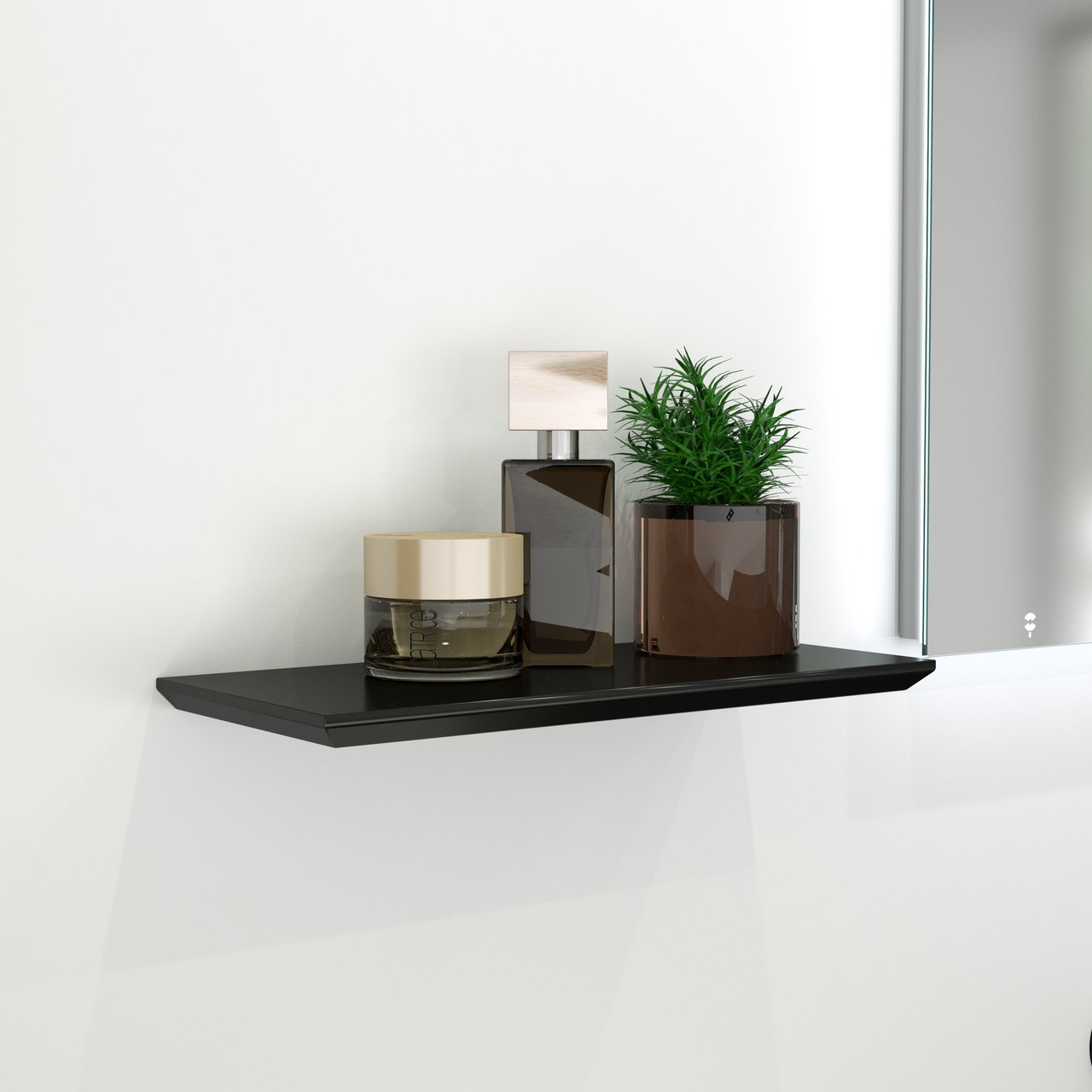 Storke Edge Wandregal, schwarz matt, 40 x 16 cm