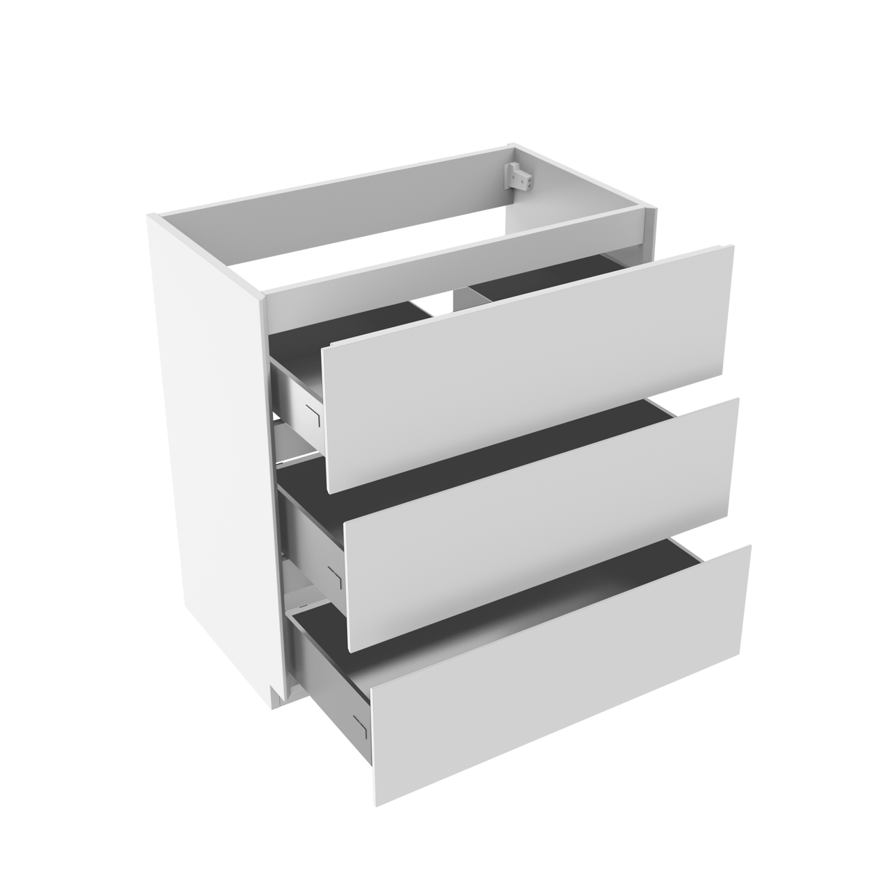 Storke Edge meuble sous-lavabo a poser 80 x 46 cm blanc brillant 3 tiroirs