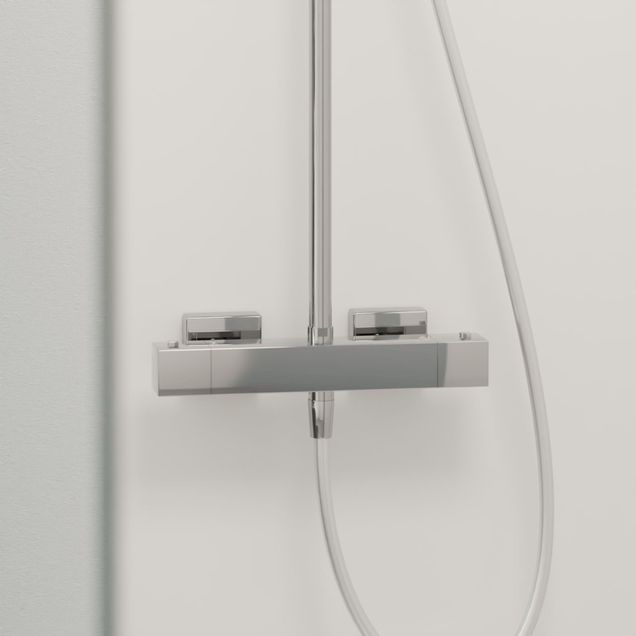 Linie Mavin 200 opbouw regendoucheset met thermostatische kraan Glanzend Chroom