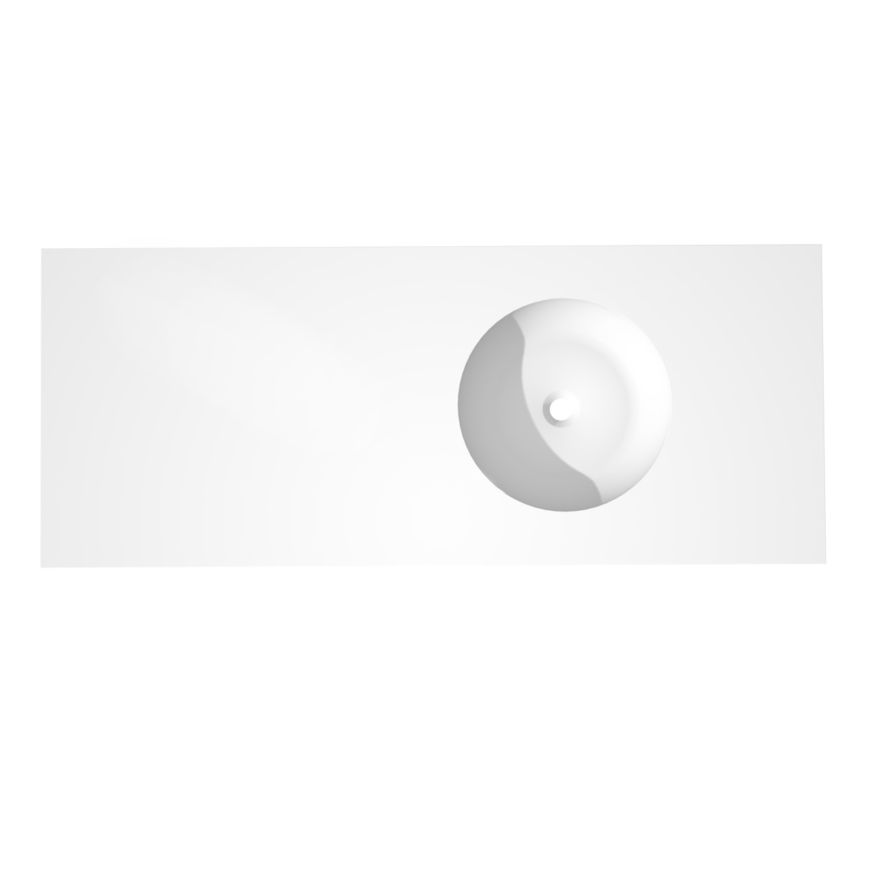 Balmani Tablo Still Waschtisch, rechts, Solid Surface matt, 135 x 55 cm