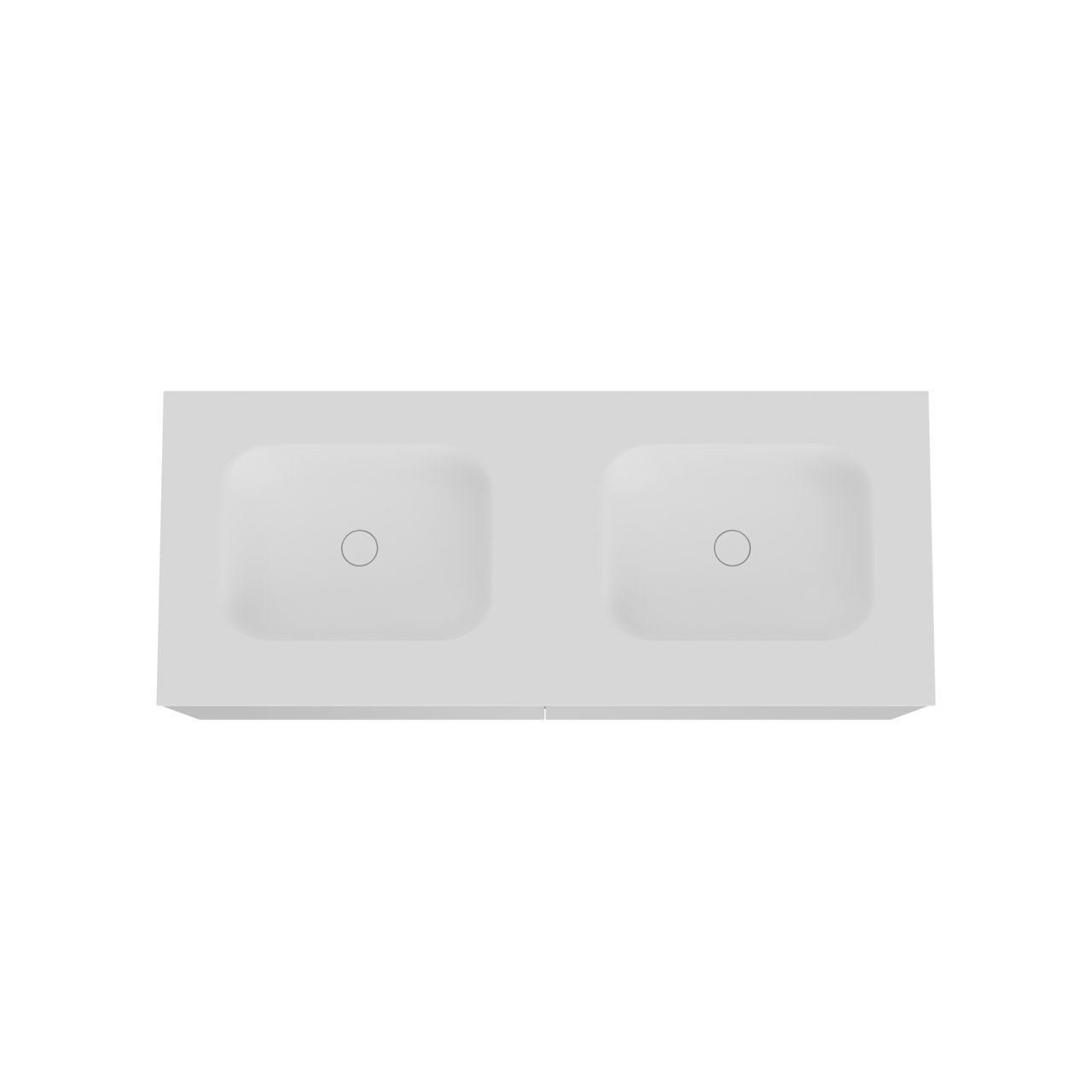 Balmani Idra meuble salle de bains suspendu 135 x 55 cm blanc mat avec Tablo Arcato double vasque en solid surface blanc mat