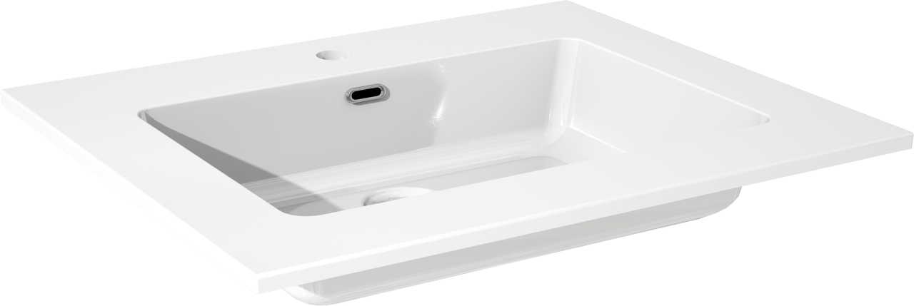 Storke Diva enkele wastafel glanzend composiet marmer 65 x 52 cm