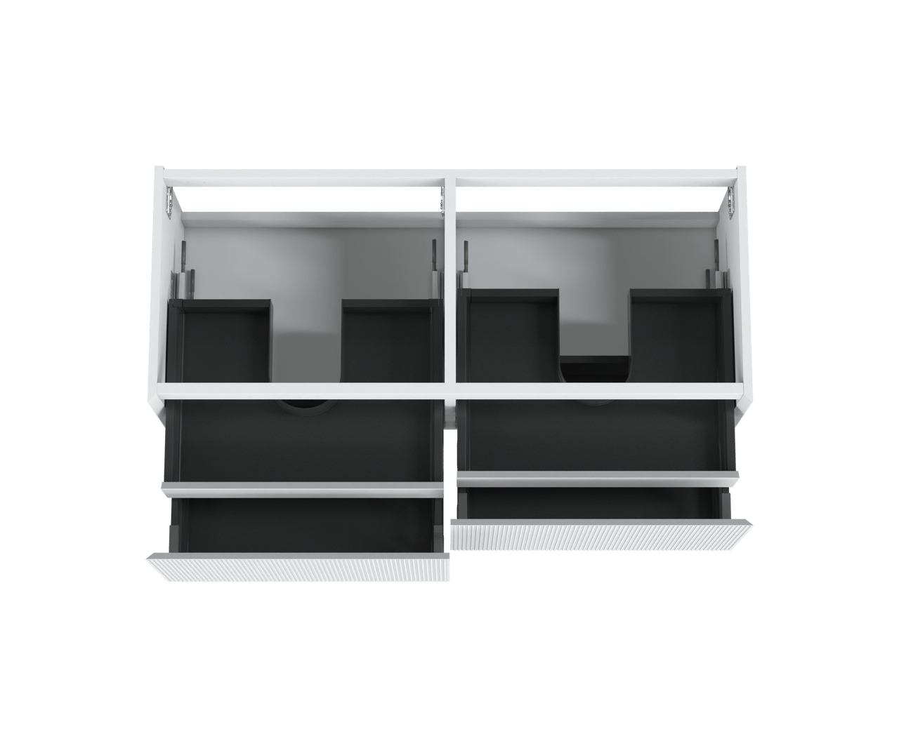 Balmani Fila meuble sous-vasque suspendu 135 x 55 cm blanc mat 4 tiroirs