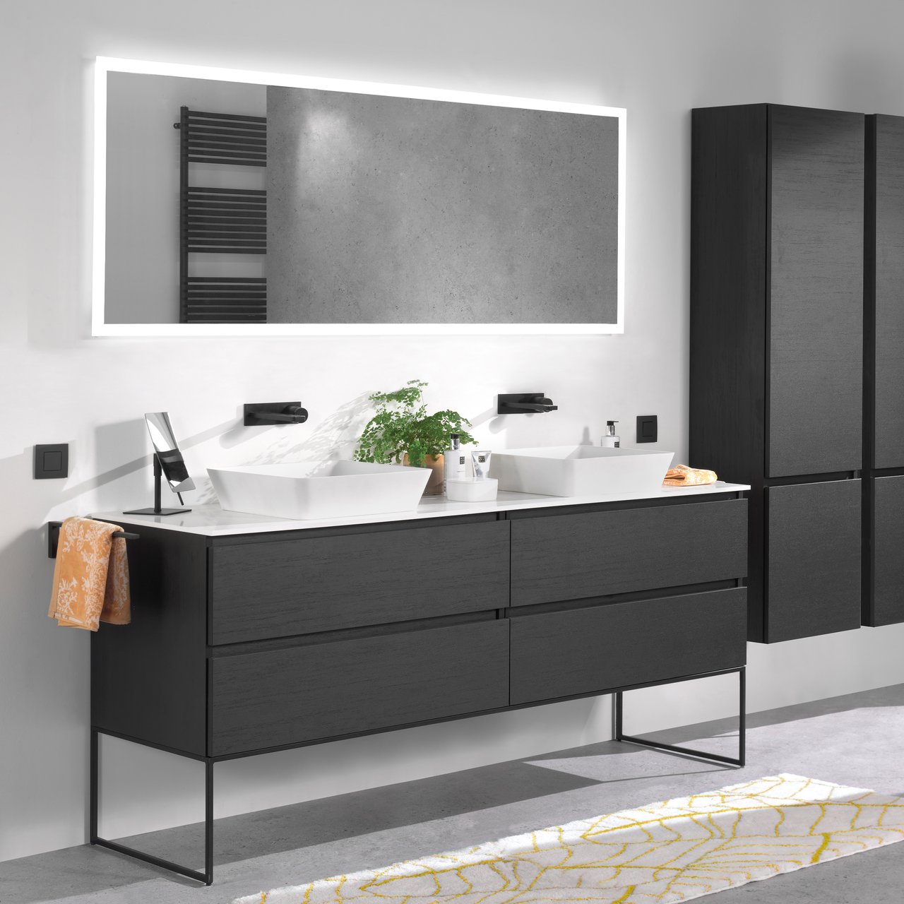 Balmani Vizio rechthoekig badkamerspiegel 180 x 70 cm met spiegelverlichting en anti-damp