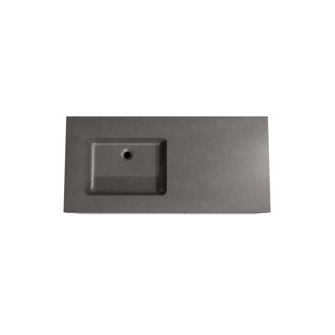 Storke Edge hängendes Möbelstück Set: 110 x 52 cm, Beton dunkelgrau, mit Scuro High Waschtisch links, Quarz Schwarz matt