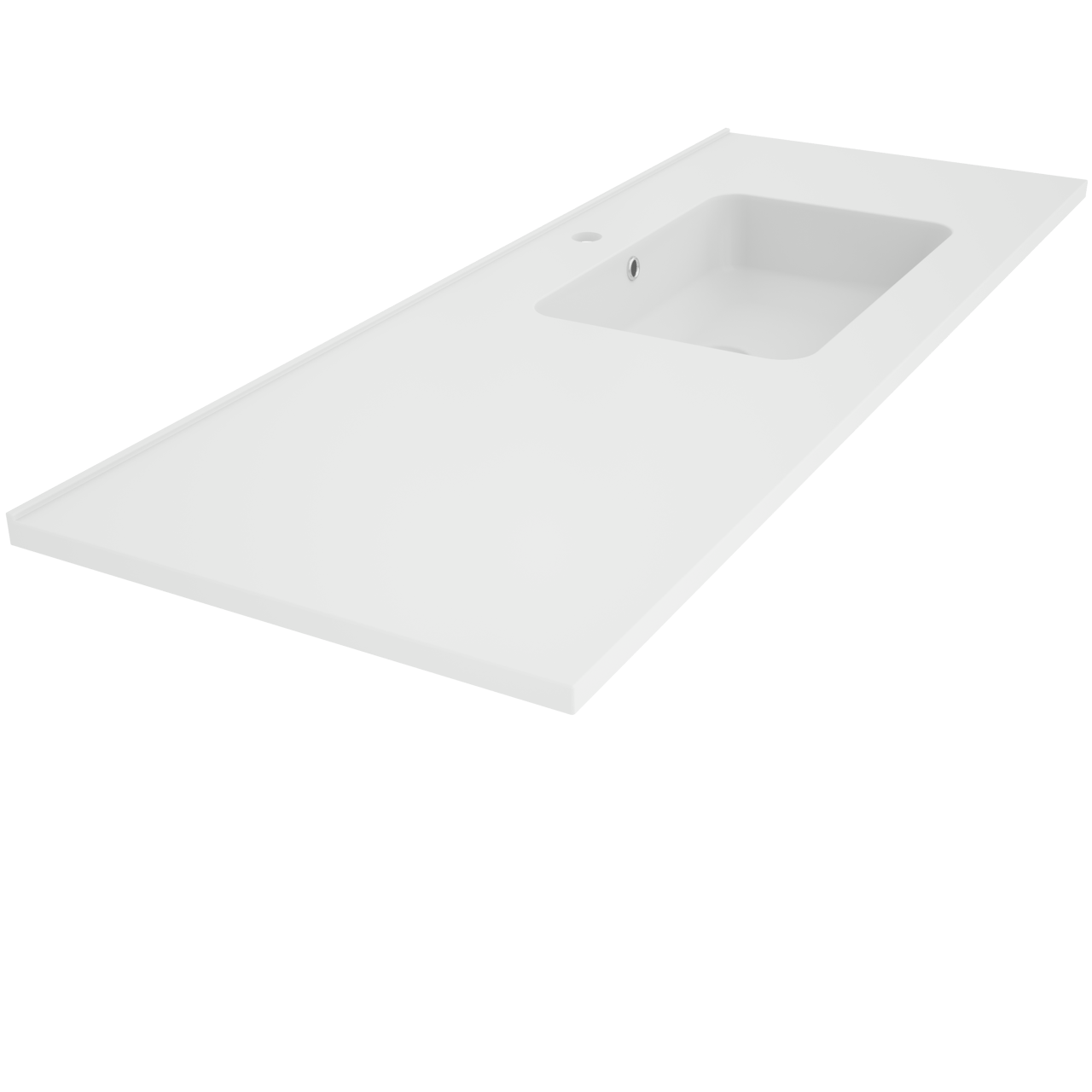 Linie Vano asymmetrisch rechtse wastafel mat composiet marmer 120 x 46 cm